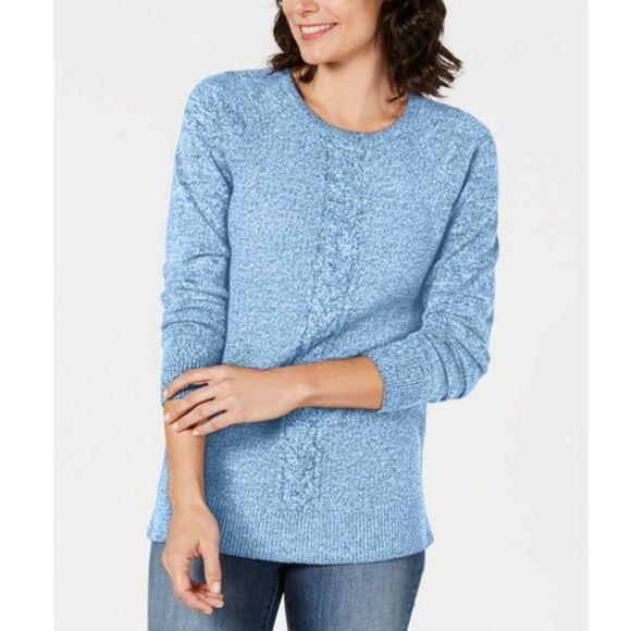 Karen Scott Petite Cable-Detail Sweater - Picture 1 of 3